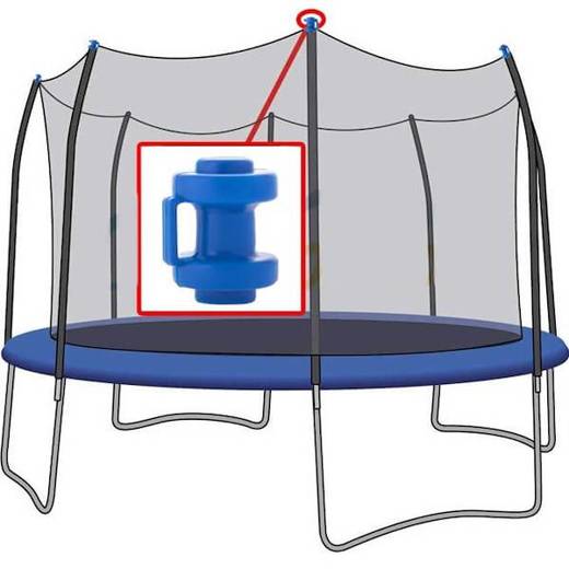 Grzybki do trampoliny na słupki do mocowania niebieski
