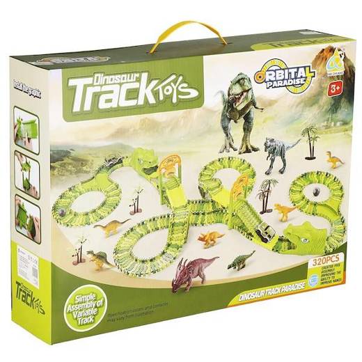 Tor wyścigowy park dinozaurów zestaw 320 elementów zabawka dla dzieci 