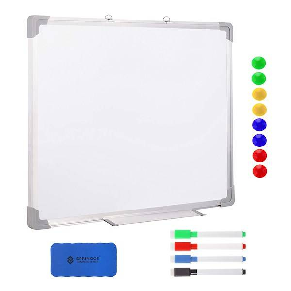 Tablica suchościeralna magnetyczna biała 60x45 cm z akcesoriami