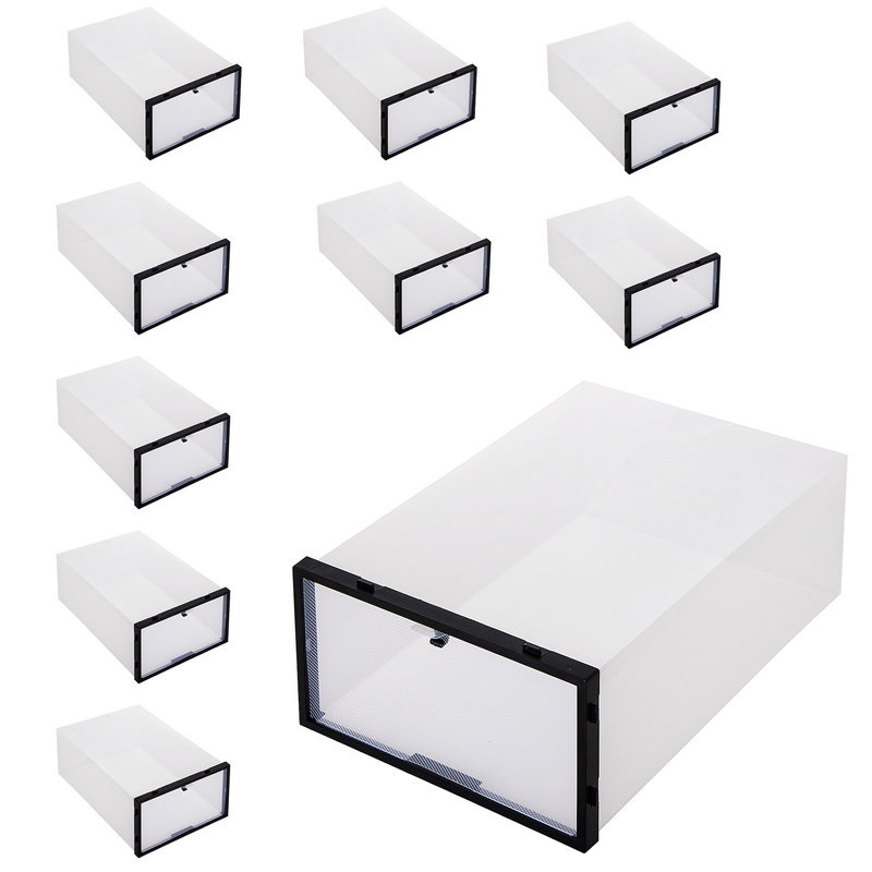 Pudełko na buty z otwieraną klapą 30,5x21x12,5 cm organizer na obuwie zestaw 10 szt.