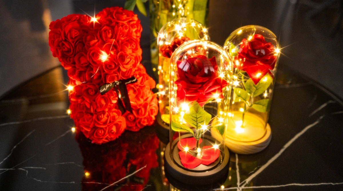 prezenty na dzień babci - wieczne róże w szkle