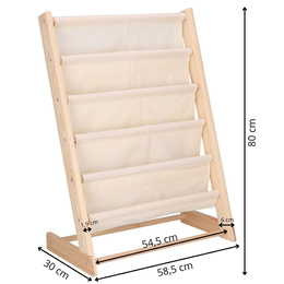Regał na książki dla dzieci, 80 cm organizer 5 półek, drewniany