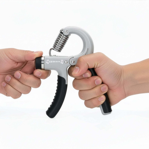 Ściskacz do rąk z regulacją oporu 20-50 kg do ćwiczeń dłoni, rehabilitacji szaro-czarny