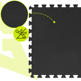 Mata treningowa, ochronna 4 szt. puzzle z pianki EVA 1,2 cm antypoślizgowe, grafitowe