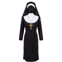 Przebranie na Halloween zakonnicy, krzyż, strój M kostium habit