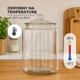 Słój szklany 6 l na ogórki, przetwory ciastka kiszonki pojemnik z pokrywką ozdobny