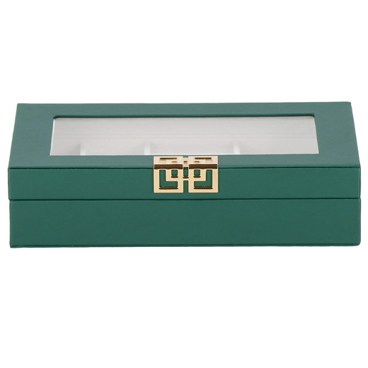 Szkatułka na biżuterię 23,5x14x5,5 cm zielony, ekoskóra organizer z przegródkami