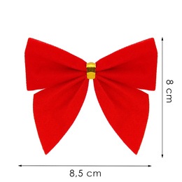 Kokardki świąteczne na choinkę 6 szt. brokatowe zawieszki choinkowe czerwone