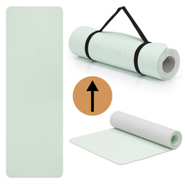 Mata do jogi, ćwiczeń fitness 183x61 cm antypoślizgowa, materac do stretchingu, miętowy