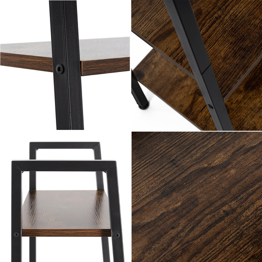 Regał biurowy metalowy 138x56x34 cm z 4 półkami loft nowoczesny drabinka na książki