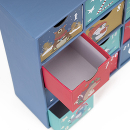 Kalendarz adwentowy z szufladkami 24szt. dekoracja świąteczna