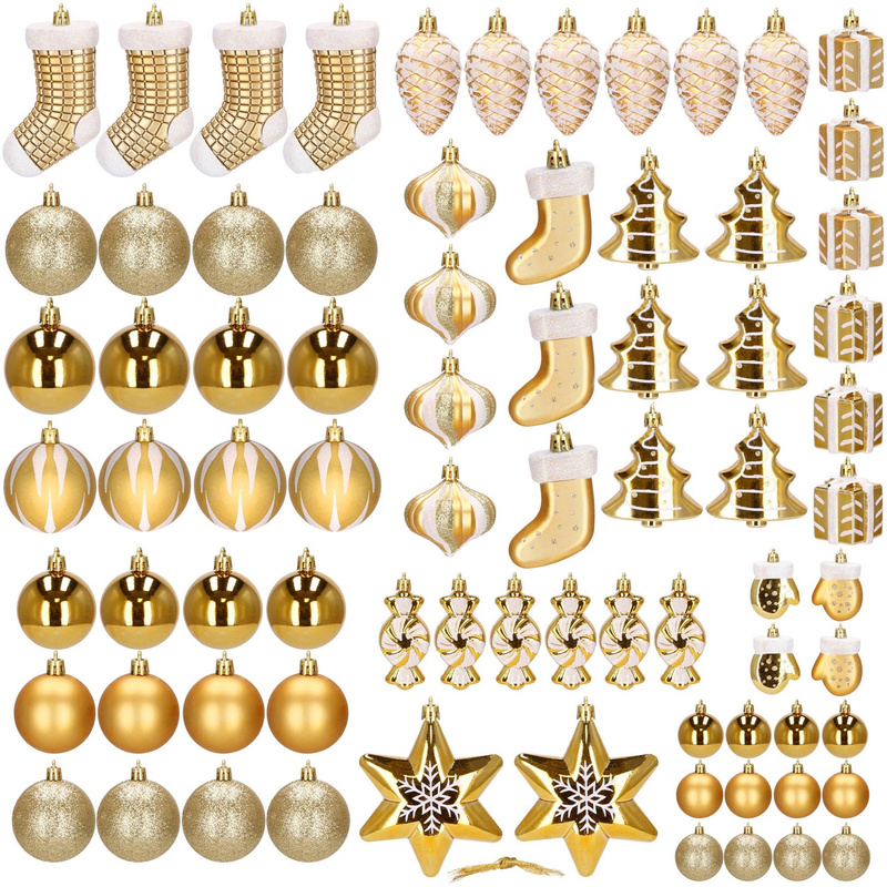 Bombki choinkowe 77 szt. ozdoby świąteczne złoty