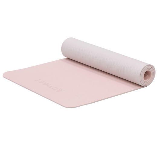 Mata do jogi, ćwiczeń fitness 183x61 cm antypoślizgowa, materac do stretchingu, jasny róż
