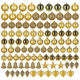 Bombki choinkowe 100 szt. zestaw dekoracji świątecznych nietłukące, złote