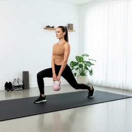 Kettlebell miękki 2kg kula odważnik hantla ciężar do ćwiczeń fitness, jasnoróżowy