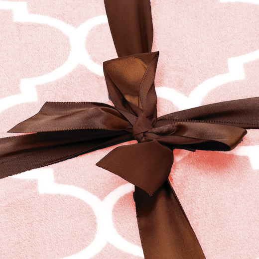 Narzuta na łóżko, pled 150x200 cm, koc na kanapę różowy marokańska koniczyna