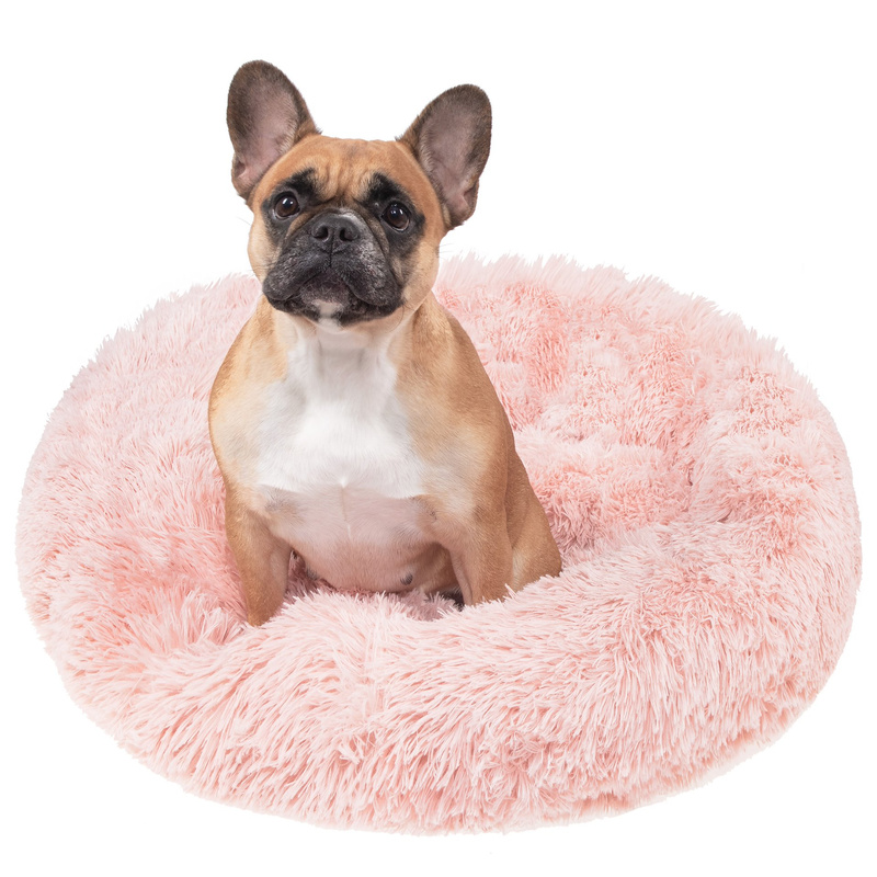 Legowisko dla psa i kota 60 cm, pluszowe posłanie brudny róż