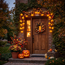 Lampki na Halloween dynie 5 m girlanda łańcuch świetlny na baterie 20 LED świecąca ozdoba