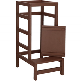 Pomocnik kuchenny 4-poziomowy kitchen helper, podest dla dzieci 90 cm brązowy