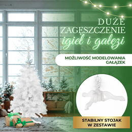 Choinka sztuczna 120 cm jodła biała nowoczesna jak żywa, ze stojakiem
