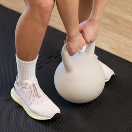 Kettlebell miękki 10 kg kula odważnik hantla ciężar do ćwiczeń fitness, beżowy