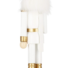 Dziadek do orzechów 30,5 cm z laską drewniany żołnierzyk złoty, figurka świąteczna