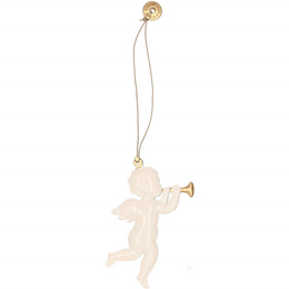 Świąteczne zawieszki 7cm metalowe aniołki zestaw 3 szt. kremowy