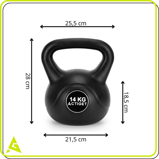 Kettlebell 14 kg odważnik, hantla do ćwiczeń ABS kula do treningu siłowego, czarny