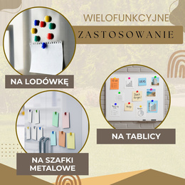 Kolorowe okrągłe magnesy do tablicy magnetycznej zestaw 10 szt