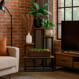 Kwietnik metalowy 67 cm stojak na kwiaty z 4 półkami loft wielopoziomowy nowoczesny