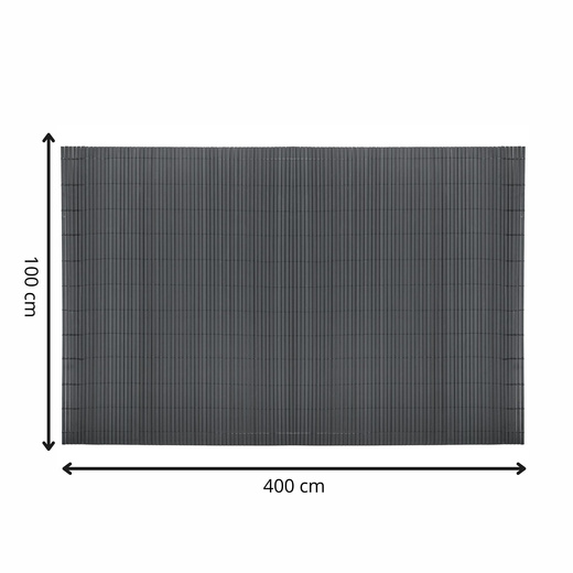 Osłona PVC maskująca na balkon, taras, ogrodzenie 400x100 cm ciemnoszara