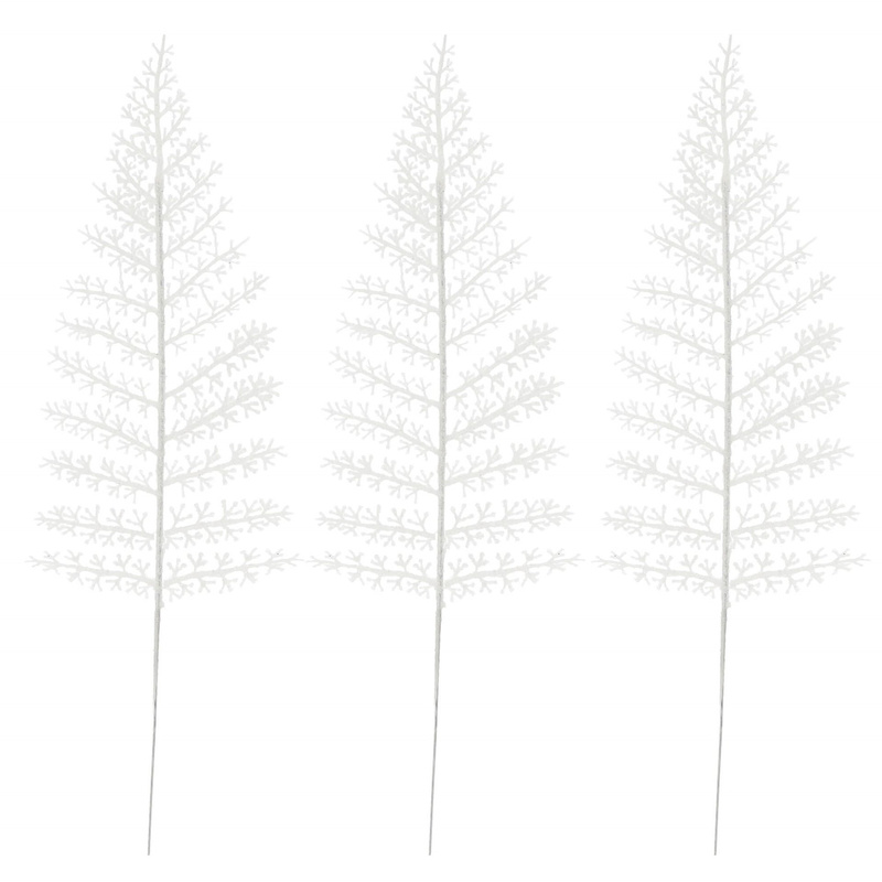 Sztuczny liść ozdoba świąteczna 3 szt. dekoracja do stroika biała