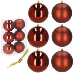 Bombki choinkowe 6 szt. ozdoby na choinkę 11 cm, dekoracje świąteczne nietłukące czerwone