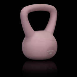 Kettlebell miękki 2kg kula odważnik hantla ciężar do ćwiczeń fitness, jasnoróżowy