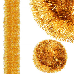 Łańcuch na choinkę 6m złoty girlanda choinkowa, średnica 10cm