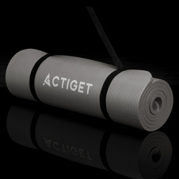 Mata do jogi, ćwiczeń fitness 183x61 cm antypoślizgowa, materac do stretchingu szary