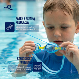 Okulary do pływania dla dzieci na basen okularki pływackie anti-fog gogle z zatyczkami