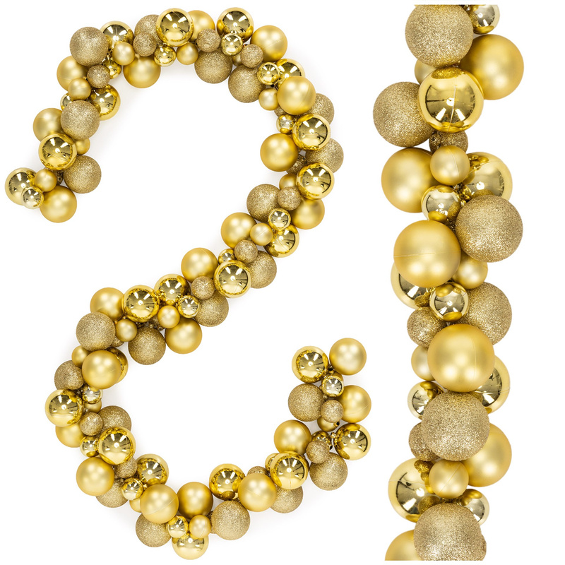 Girlanda świąteczna 160 cm łańcuch z bombek 130 szt. złote