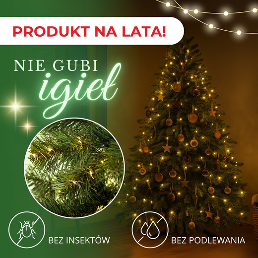 Choinka sztuczna premium 220 cm jodła zielona