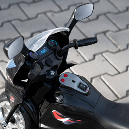 Motocykl dla dzieci, elektryczny jeździk trójkołowy, motorek na akumulator, czarny