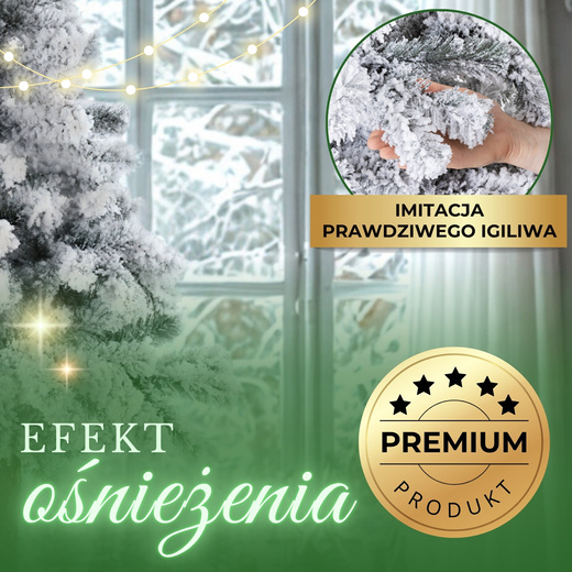 Choinka sztuczna na pniu 220 cm świerk śnieżony