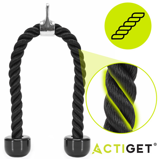 Uchwyt do ćwiczeń siłowych, linowy triceps do wyciągu górnego i dolnego