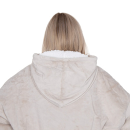 Kocobluza damska męska oversize koc bluza 2w1 z kapturem XXL ciepła jasnoszara