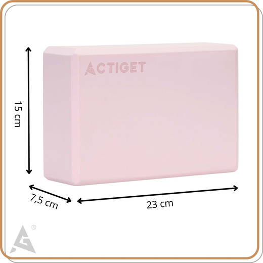 Kostka do jogi piankowa EVA 23x15x7,5 cm klocek blok do ćwiczeń pilates stretching różowa