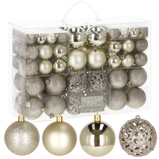 Bombki choinkowe 100 szt. ozdoby świąteczne zestaw złote