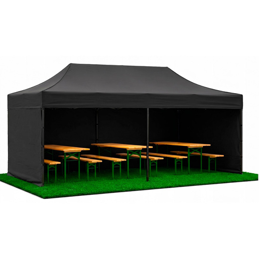 Namiot handlowy 3x6 m ogrodowy, pawilon na imprezy, catering czarny