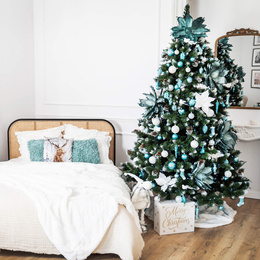 Bombki choinkowe 20 szt. 5 cm brokatowe półmatowe połyskujące zestaw choinkowy niebieski