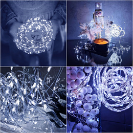 Lampki choinkowe na szpuli 1000 LED druciki biały zimny wewnętrzno-zewnętrzne