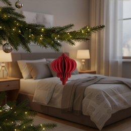 Papierowe bombki 6 szt. zawieszki choinkowe ozdoby świąteczne 12,5 cm rozkładane czerwone