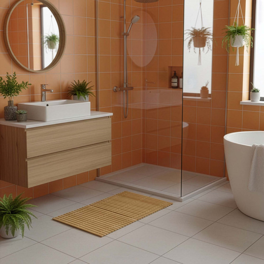 Mata łazienkowa, dywanik 80x50 cm antypoślizgowy, bambusowy